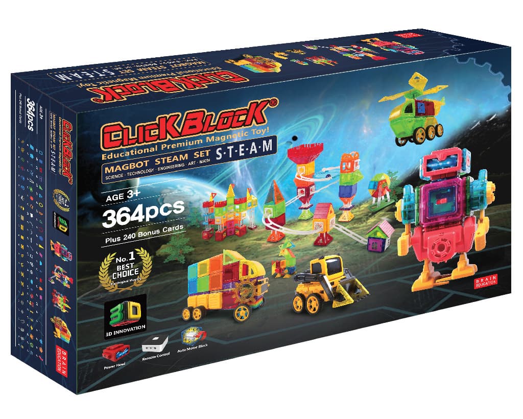 Click Block_ Magnet educational toy Magbot Steam Set 364pcs